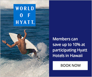 Example of static digital advertisement for Hyatt encouraging booking.
