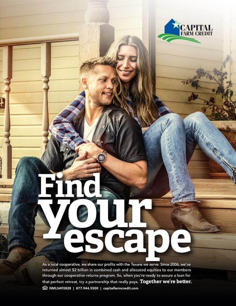 Print ad with young couple sitting on the steps of thier porch